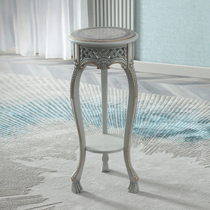 European-style solid wood flower rack small living room shelf flowerpot hanger