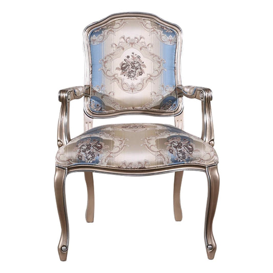 European style solid wood leisure chair, high-end fabric sofa, single chair