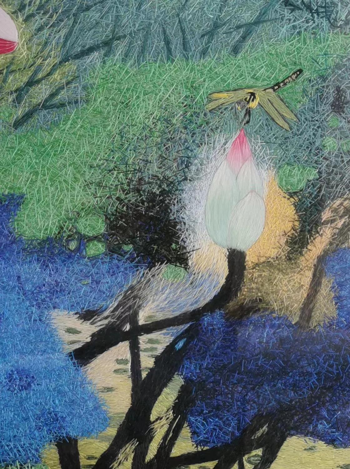 Exquisite Chinese silk embroidery art painting lotus wall decor Suzhou Embroidery