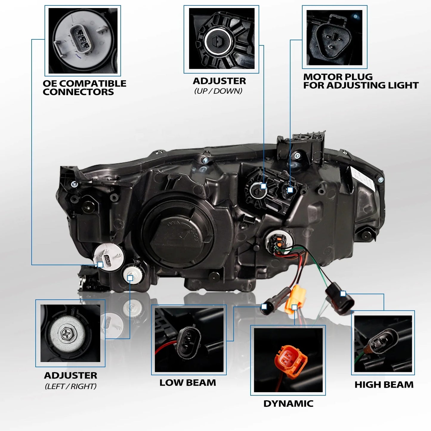 Für  Scheinwerfer Voll-LED-Projektor Scheinwerfer geeignet für 2016 2017 2018 2019 2020
