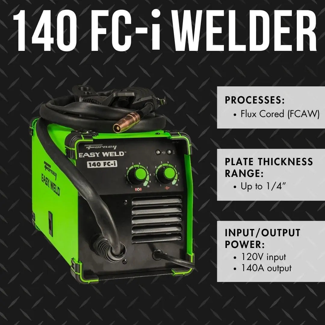 FORNEY Easy Weld 140 Amp 120-Volt Flux-Cored Wire Feed Welder MIG Welding Equipment (No Gas Needed)