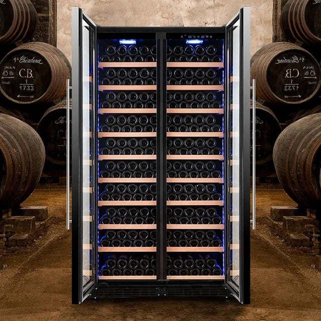 Factory Direct Sale Wine Cooler Dual-zone Wooden Display Wine Cabinet With Temperature Control
