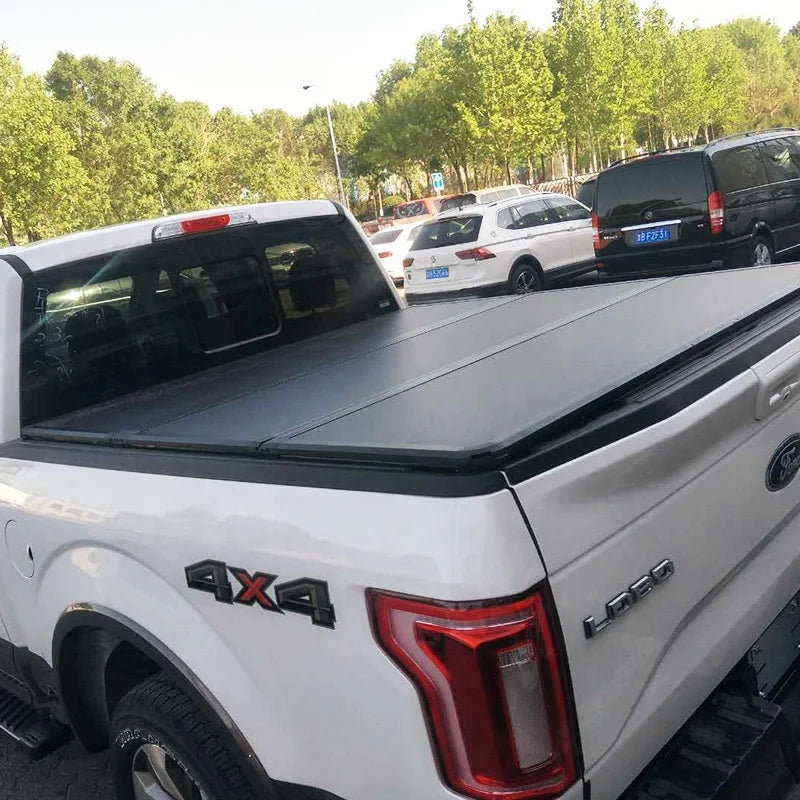 Factory Supply Truck Parts Textured Truck Bed Cover Aluminum Rear Bed Cover TRI-Hard Folding Truck Bed Tonneau Cover For Tacoma