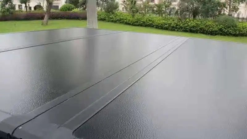 Factory Supply Truck Parts Textured Truck Bed Cover Aluminum Rear Bed Cover TRI-Hard Folding Truck Bed Tonneau Cover For Tacoma