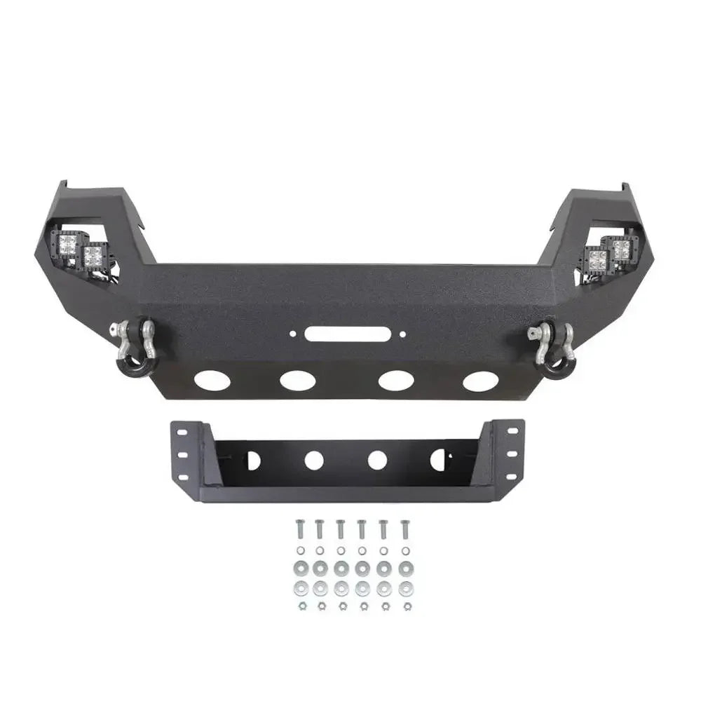 Factory Wholesale Pickups Parts Front Bumper With LED Aftermarket Steel Black Winch Bumper Guard For Tacoma 2016-2018