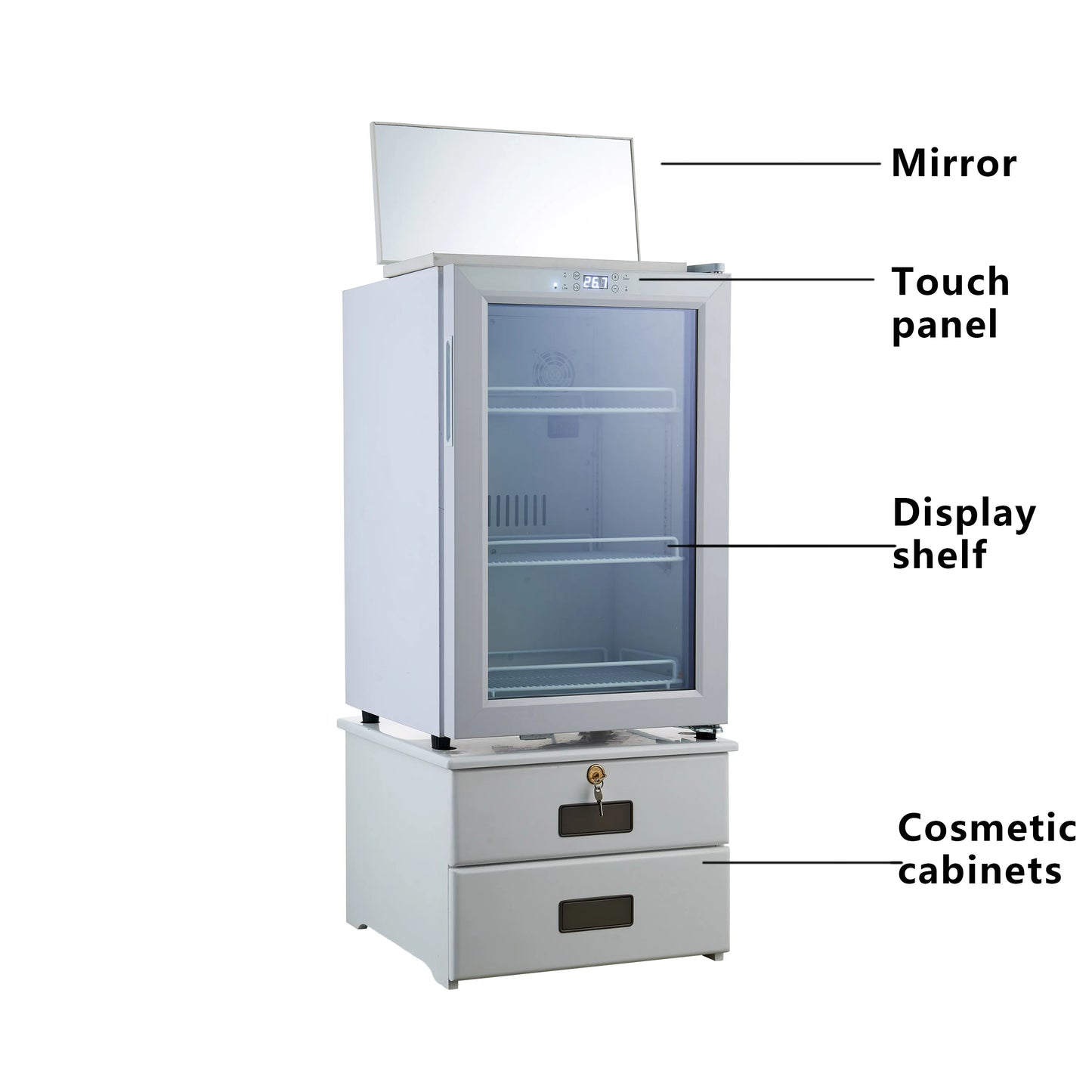 Factory direct low noise white single zone 66l makeup skincare mini cosmetic fridge