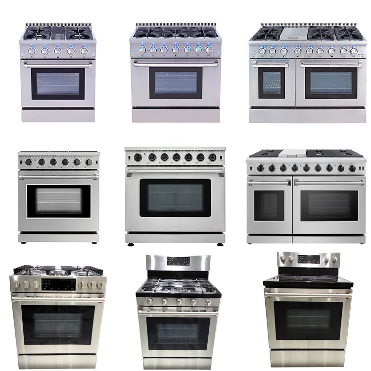Factory direct price gas stove 4 burners stainless steel range gas burners industrial oven burners