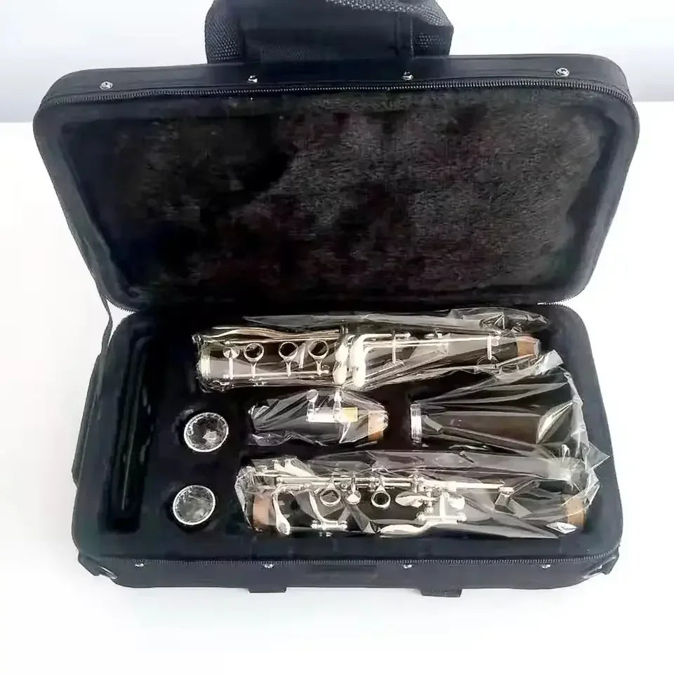 Factory ebony silver plated 17 key Bb clarinet for sale instrument
