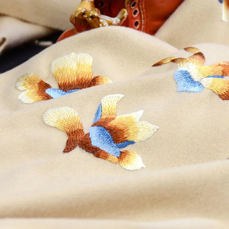 Famous Ancient Embroidery Art New Pure Handmade Su Embroidery Double sided Embroidery Warm Cashmere Shawl Dual purpose Autumn an