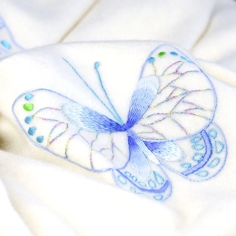 Famous Ancient Embroidery New Handmade Su Embroidery Cashmere Shawl Scarf Women's Winter "Empty Valley Orchid" Special Gift