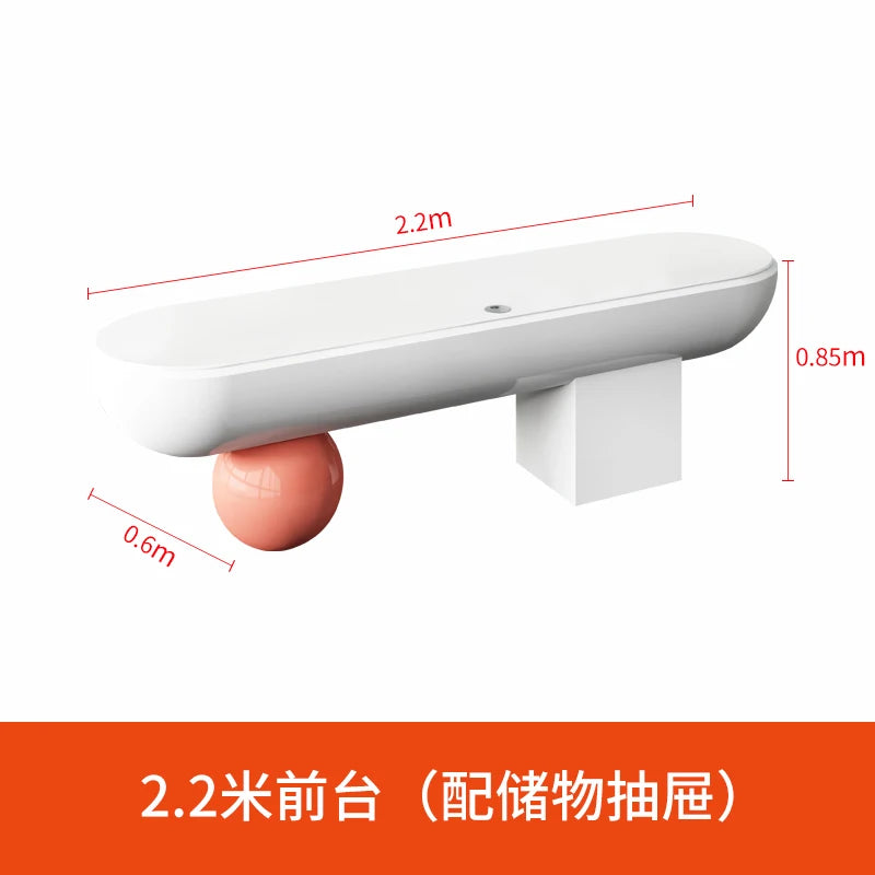 Fiberglass Creative Company Front Desk Customized Beauty Salon Cashier Sales Department Paint Baking Reception Desk Special shap