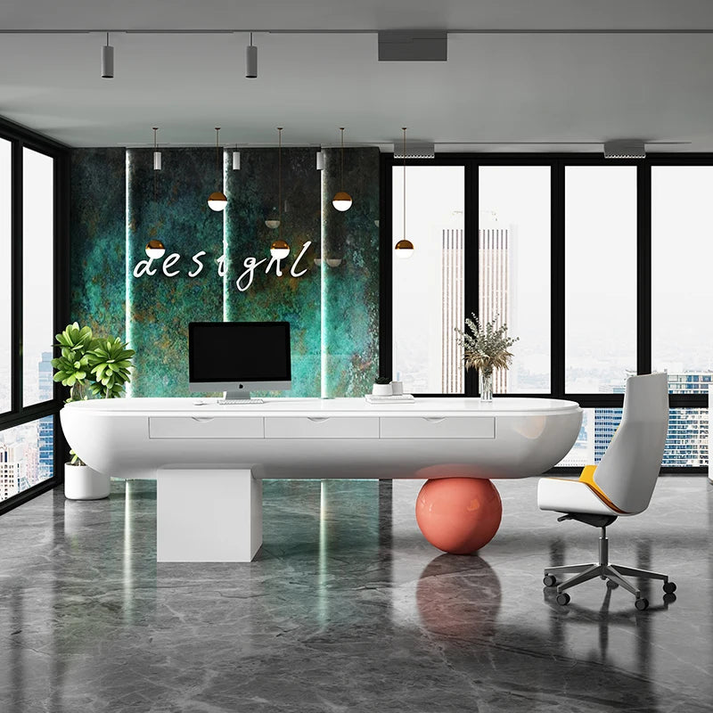 Fiberglass Creative Company Front Desk Customized Beauty Salon Cashier Sales Department Paint Baking Reception Desk Special shap