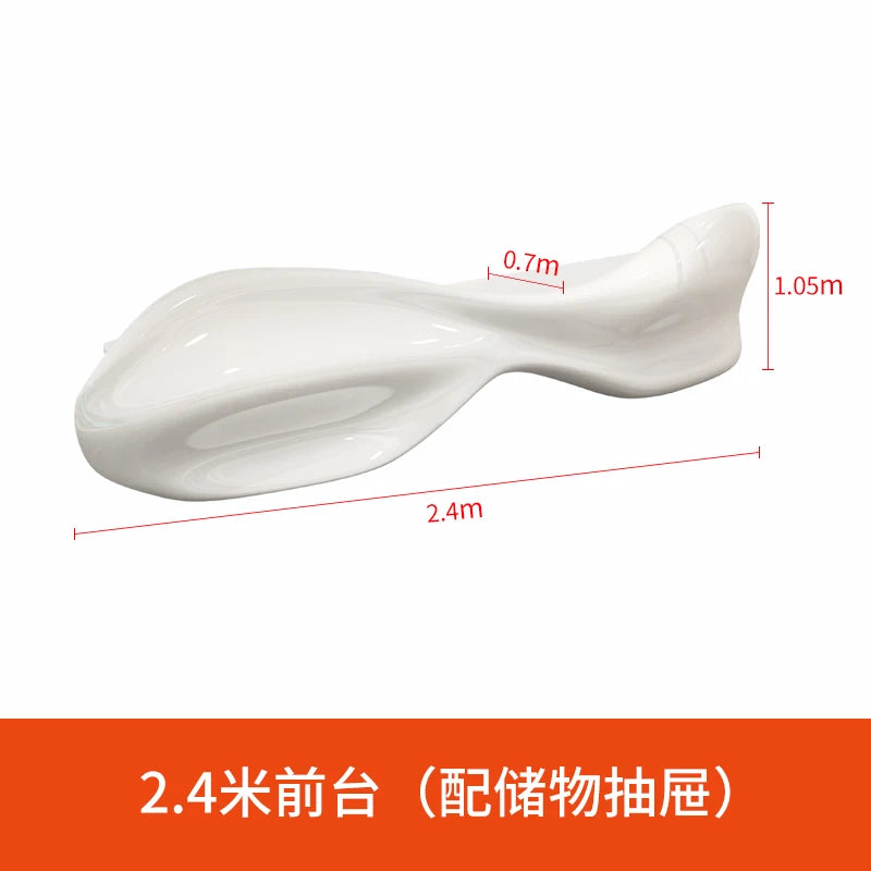 Fiberglass shaped company front desk reception desk hotel welcome desk fish shaped front desk customization