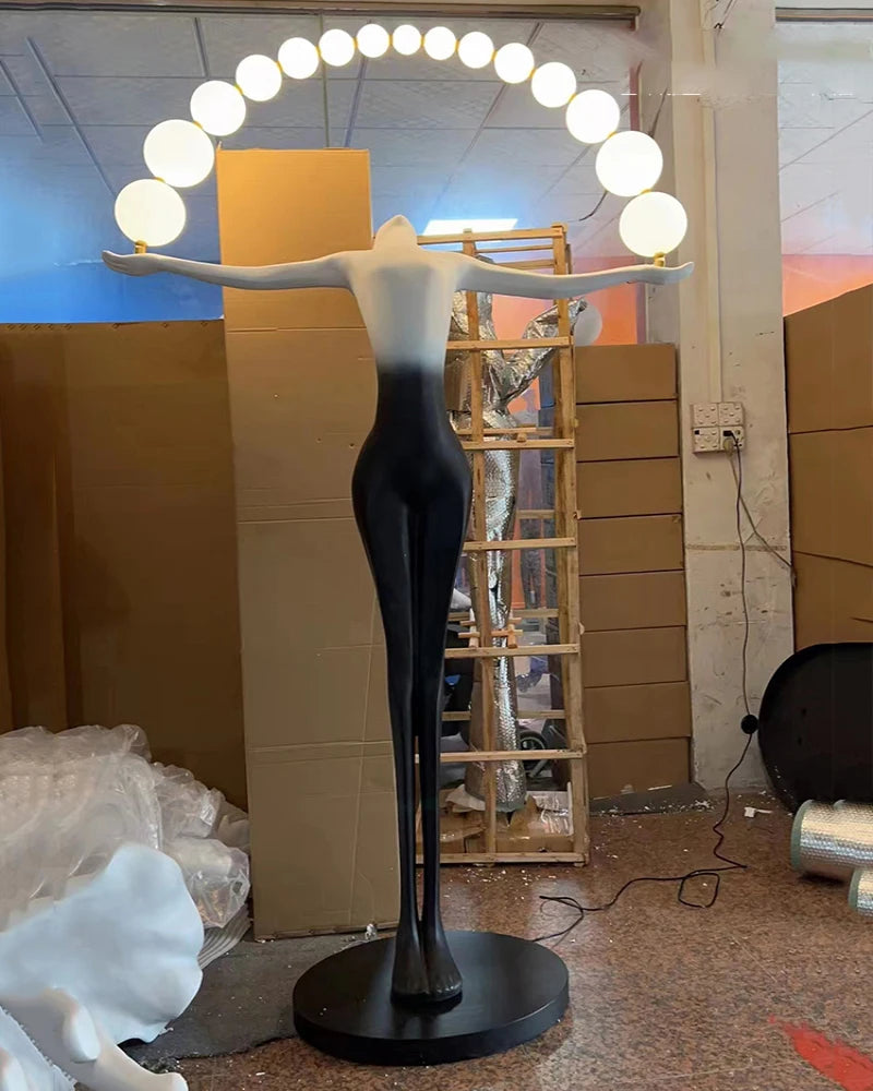 Figure Art Sculpture Floor Lamp Designer Hotel Lobby Sales Department Large Body Decoration Figure Decoration Lamp