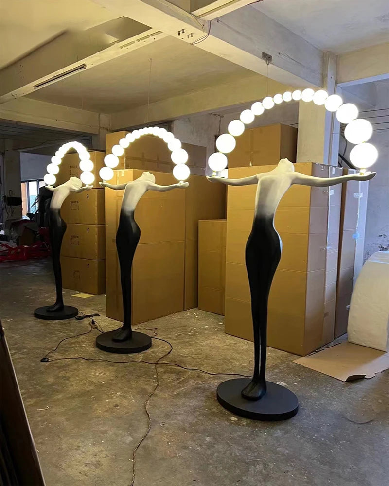 Figure Art Sculpture Floor Lamp Designer Hotel Lobby Sales Department Large Body Decoration Figure Decoration Lamp