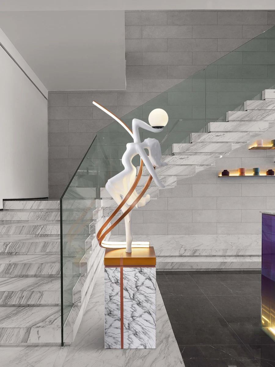 Figure Art Sculpture, Living Room Decoration, Floor Decoration, Home Decor, Showcase Window, Large Sculpture Lamp, Luxury Floor