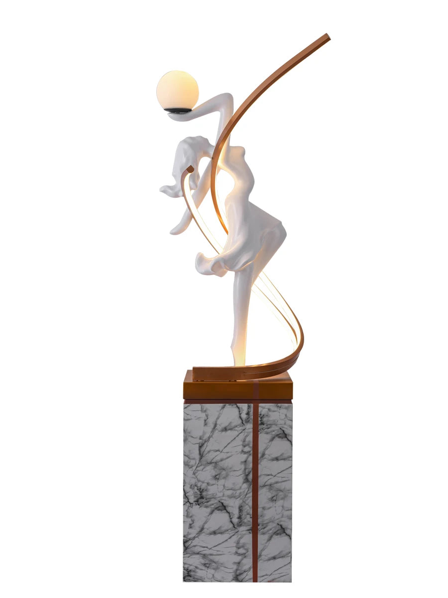 Figure Art Sculpture, Living Room Decoration, Floor Decoration, Home Decor, Showcase Window, Large Sculpture Lamp, Luxury Floor