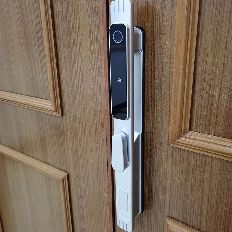 Fingerprint lock big handle villa courtyard door double-sided lock narrow side sliding door intelligent lock waterproof