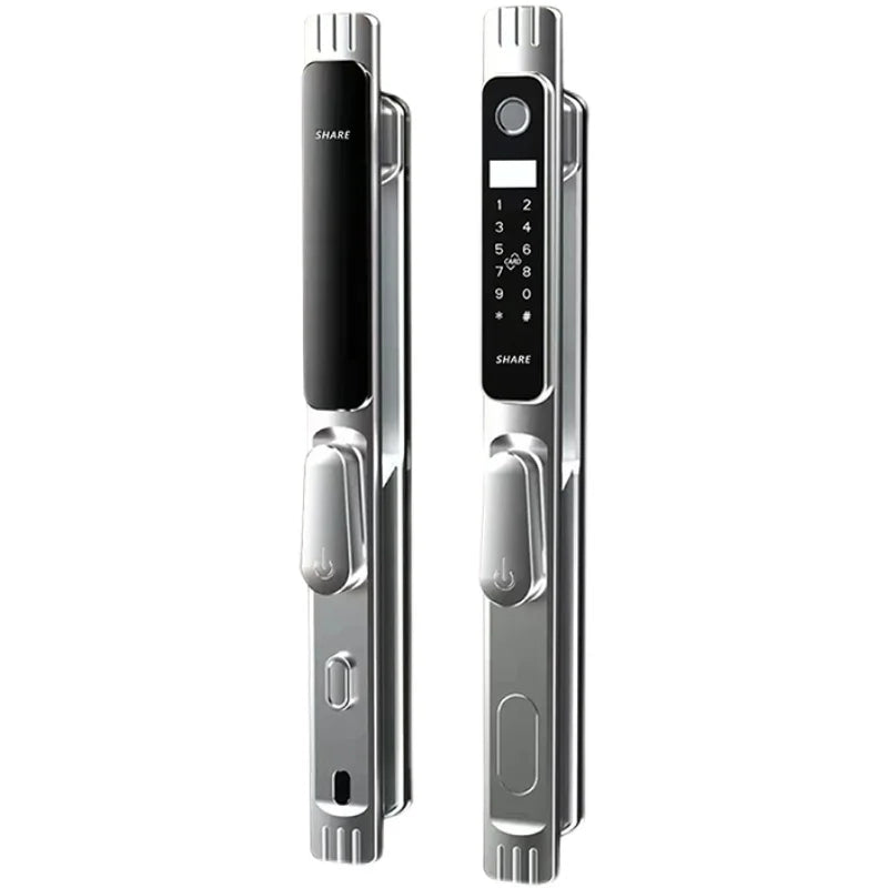 Fingerprint lock big handle villa courtyard door double-sided lock narrow side sliding door intelligent lock waterproof