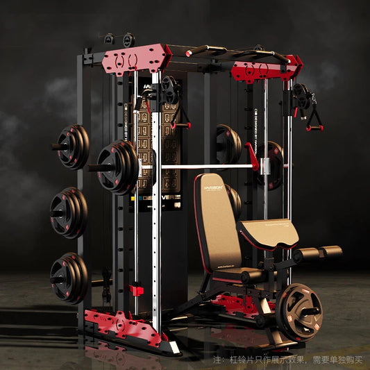 Fitness Equipment Comprehensive Trainer Gantry Deep Squat Push 80KG Barbell Plate