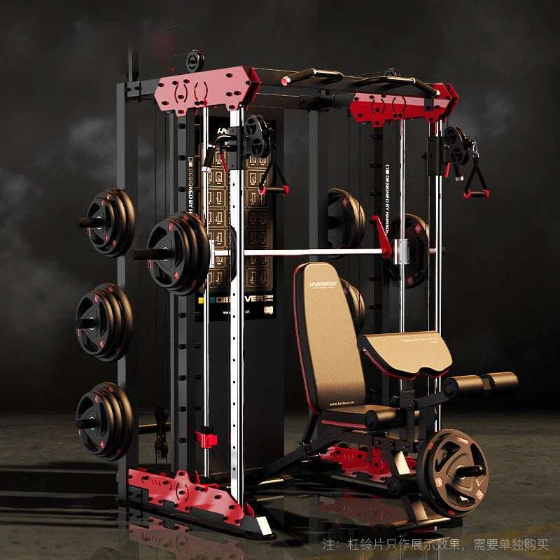 Fitness Equipment Comprehensive Trainer Gantry Deep Squat Push 80KG Barbell Plate