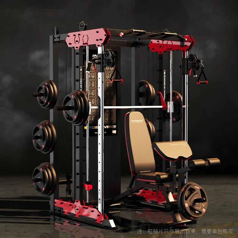 Fitness Equipment Comprehensive Trainer Gantry Deep Squat Push 80KG Barbell Plate