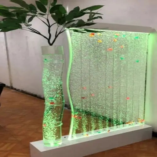 Floor Background Living Room and Hotel Decoration Creative Aquarium Wine Cabinet Villa  Acrylic Water Curtain Wall Decoration