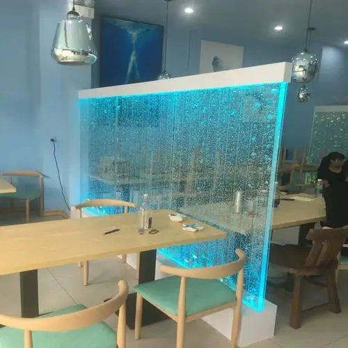 Floor Background Living Room and Hotel Decoration Creative Aquarium Wine Cabinet Villa  Acrylic Water Curtain Wall Decoration