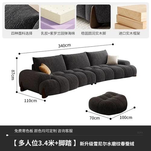 Floor Cloud Living Room Sofa Sleeper Curved Luxury Massage Lounge Couch Modular Recliner Lounge Muebles Para Casa Home Furniture