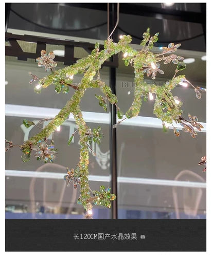 Flower Branch Crystal Chandelier Branch Villa Modern Minimalist Art Tea Room Decoration Lamps