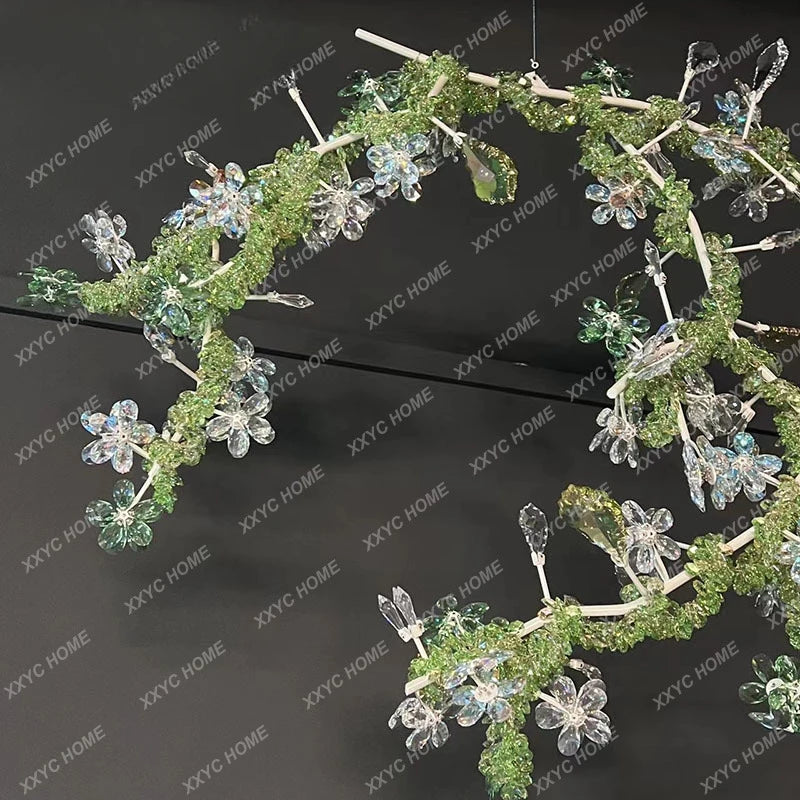 Flower Branch Crystal Chandelier Branch Villa Modern Minimalist Art Tea Room Decoration Lamps