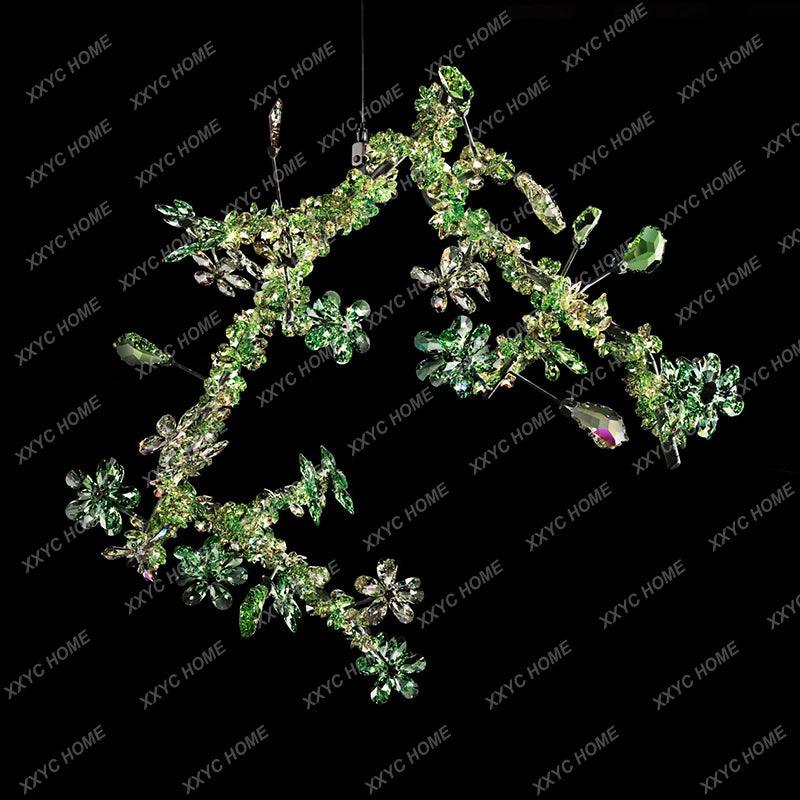Flower Branch Crystal Chandelier Branch Villa Modern Minimalist Art Tea Room Decoration Lamps