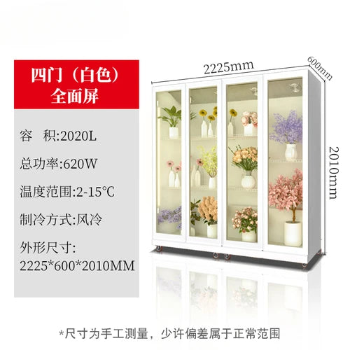 Flower fresh-keeping cabinet refrigerated display cabinet freezer commercial three-door air-cooled refrigerator freezer