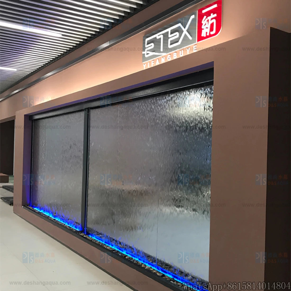 Flowing water wall porch indoor waterscape villa fountain water curtain image wall restaurant landscaping waterfall wall