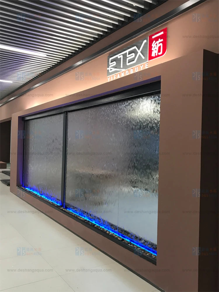 Flowing water wall porch indoor waterscape villa fountain water curtain image wall restaurant landscaping waterfall wall
