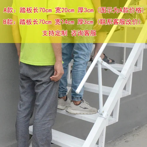 Folding Stairs Home Indoor and Outdoor Duplex Two-Storey Pavilion Partition Small Apartment Wall-Mounted Aluminum Alloy Ladder