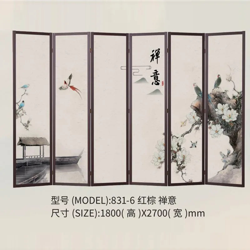 Folding and Moving Screen New Chinese Style Landscape Living Room Partition, foyer, office, hotel bedroom, obstructed folding sc