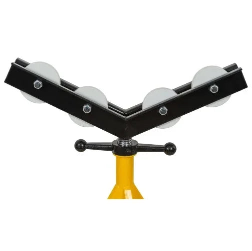 Folding roller head pipe holding jack stands pipe stand support for welding or processing pipes with 4 casters