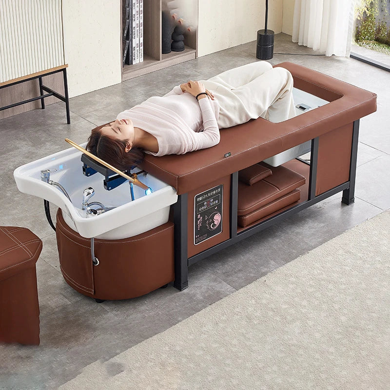 Foot massage shampoo bed with water circulation fumigation, beauty salon, hair salon, barber shop, exclusive internet famous