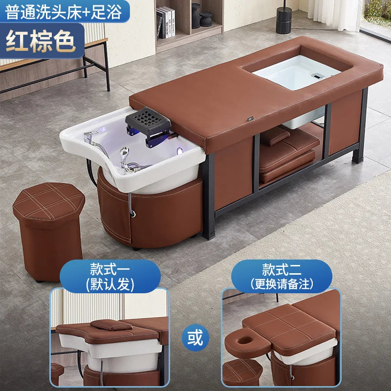 Foot massage shampoo bed with water circulation fumigation, beauty salon, hair salon, barber shop, exclusive internet famous