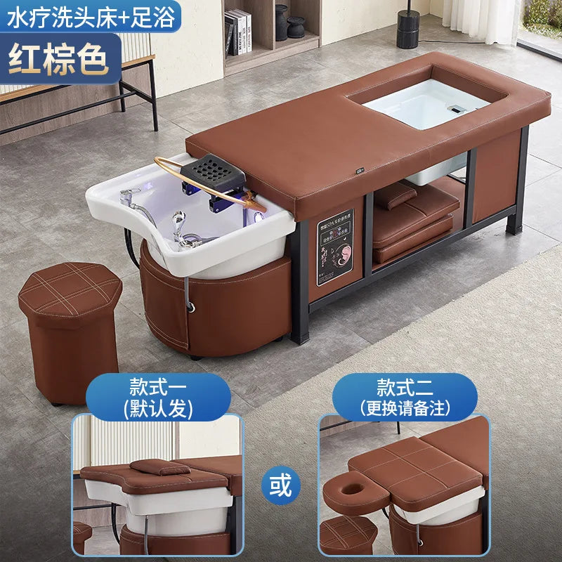 Foot massage shampoo bed with water circulation fumigation, beauty salon, hair salon, barber shop, exclusive internet famous