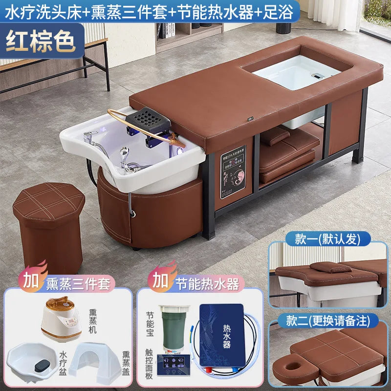 Foot massage shampoo bed with water circulation fumigation, beauty salon, hair salon, barber shop, exclusive internet famous