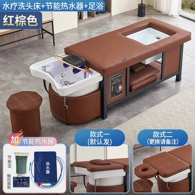 Foot massage shampoo bed with water circulation fumigation, beauty salon, hair salon, barber shop, exclusive internet famous