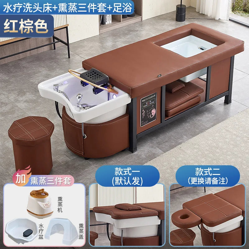 Foot massage shampoo bed with water circulation fumigation, beauty salon, hair salon, barber shop, exclusive internet famous