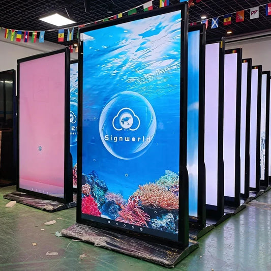 For 75" 100" 55 inch indoor touch screen lcd outdoor advertising totem kiosk CMS software led display digital signage