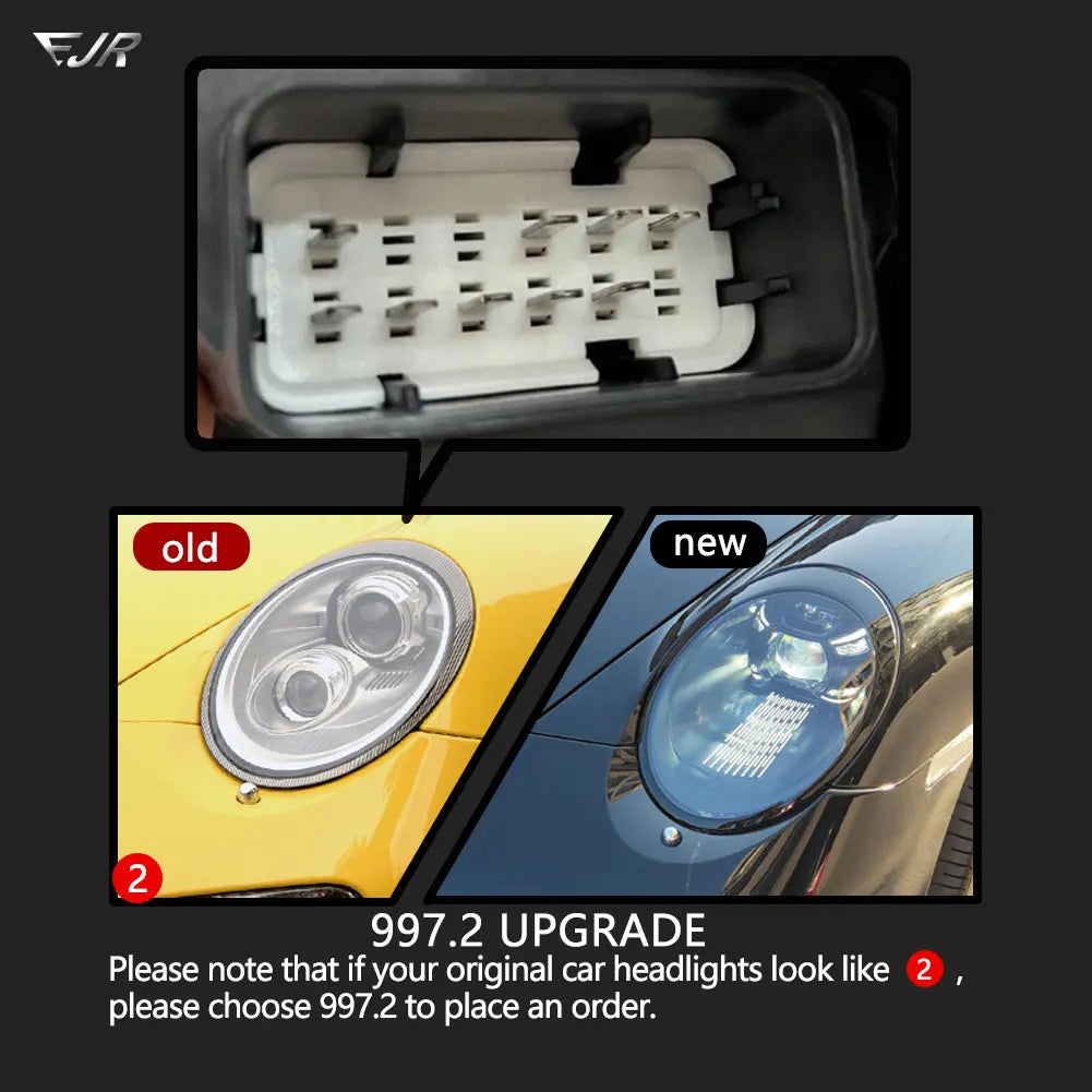 For Porsche 911 997 Headlight 2005-2012 997.1 997.2 Upgrade Old to New 992 Matrix Led Front Head Lights Auto Lamp Plug and Play