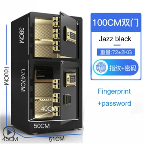 For Safe Box Home Anti-theft Box Small Fingerprint Password Double Door Safe Office Hotel All-steel Safe Deposit Box 1m Hight