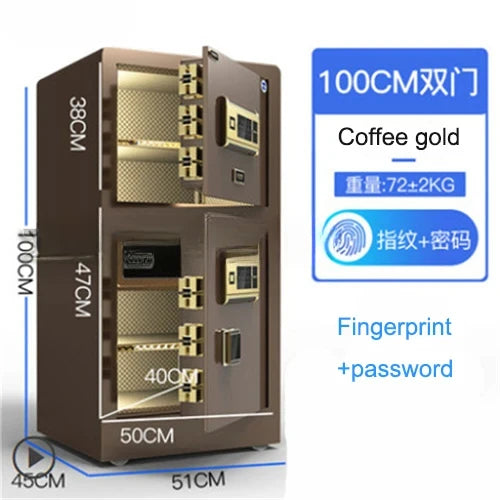 For Safe Box Home Anti-theft Box Small Fingerprint Password Double Door Safe Office Hotel All-steel Safe Deposit Box 1m Hight