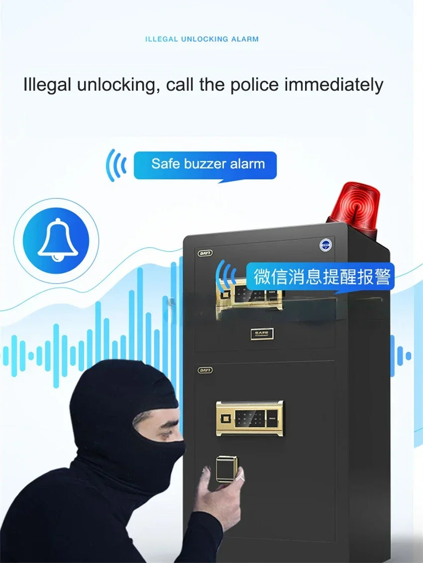 For Safe Box Home Anti-theft Box Small Fingerprint Password Double Door Safe Office Hotel All-steel Safe Deposit Box 1m Hight