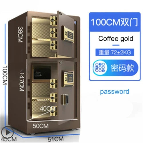 For Safe Box Home Anti-theft Box Small Fingerprint Password Double Door Safe Office Hotel All-steel Safe Deposit Box 1m Hight